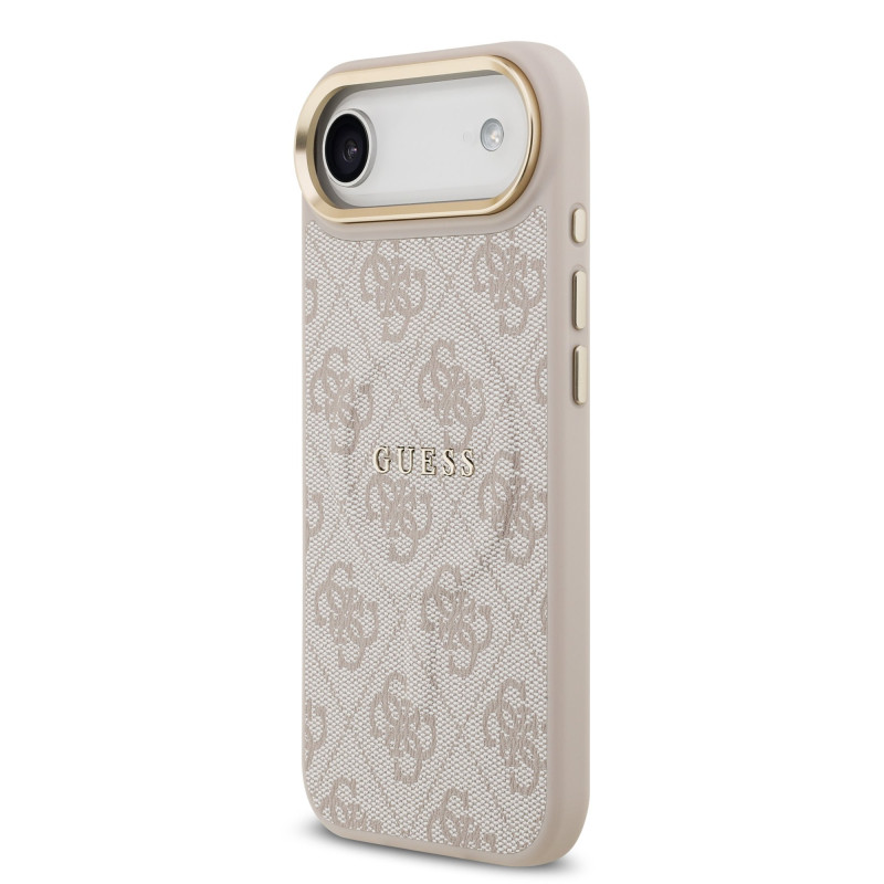 Guess PU Leather 4G Gold Frame MagSafe Case for iPhone Air / Pink
