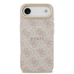 Guess PU Leather 4G Gold Frame MagSafe Case for iPhone Air / Pink