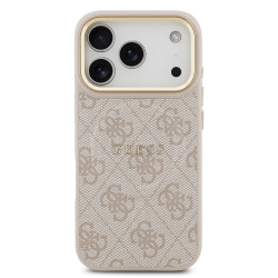 Guess PU Leather 4G Gold Frame MagSafe Case for iPhone 17 Pro / Pink