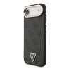 Guess PU Leather 4G Strass Triangle Logo Gold Frame MagSafe Case for iPhone Air / Black