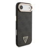 Guess PU Leather 4G Strass Triangle Logo Gold Frame MagSafe Case for iPhone Air / Black