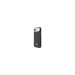 Guess PU Leather 4G Strass Triangle Logo Gold Frame MagSafe Case for iPhone Air / Black