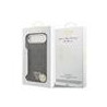 Guess PU Leather 4G Strass Triangle Logo Gold Frame MagSafe Case for iPhone Air / Black