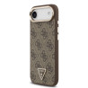 Guess PU Leather 4G Strass Triangle Logo Gold Frame MagSafe Case for iPhone Air / Brown