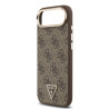 Guess PU Leather 4G Strass Triangle Logo Gold Frame MagSafe Case for iPhone Air / Brown