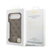 Guess PU Leather 4G Strass Triangle Logo Gold Frame MagSafe Case for iPhone Air / Brown