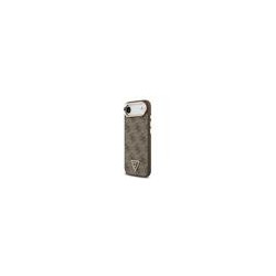 Guess PU Leather 4G Strass Triangle Logo Gold Frame MagSafe Case for iPhone Air / Brown