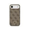 Guess PU Leather 4G Strass Triangle Logo Gold Frame MagSafe Case for iPhone Air / Brown