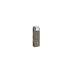Guess PU Leather 4G Strass Triangle Logo Gold Frame MagSafe Case for iPhone Air / Brown