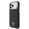 Guess PU Leather 4G Strass Triangle Logo Gold Frame MagSafe Case for iPhone 17 Pro Max