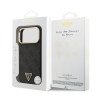 Guess PU Leather 4G Strass Triangle Logo Gold Frame MagSafe Case for iPhone 17 Pro Max