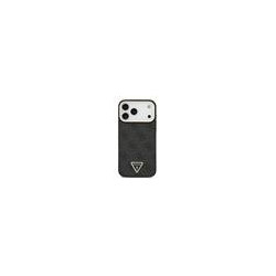 Guess PU Leather 4G Strass Triangle Logo Gold Frame MagSafe Case for iPhone 17 Pro Max