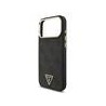 Guess PU Leather 4G Strass Triangle Logo Gold Frame MagSafe Case for iPhone 17 Pro Max