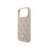 Guess PU Leather 4G Strass Triangle Logo Gold Frame MagSafe Case for iPhone 17 Pro Max / Pink