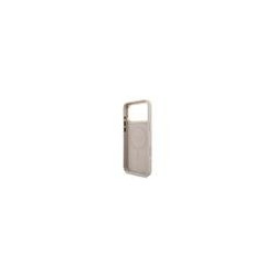 Guess PU Leather 4G Strass Triangle Logo Gold Frame MagSafe Case for iPhone 17 Pro Max / Pink