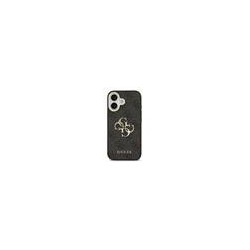 Guess PU Leather 4G Metal Logo Gold Frame Case for iPhone 17 / Black