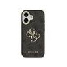 Guess PU Leather 4G Metal Logo Gold Frame Case for iPhone 17 / Black