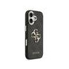 Guess PU Leather 4G Metal Logo Gold Frame Case for iPhone 17 / Black