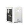 Guess PU Leather 4G Metal Logo Gold Frame Case for iPhone 17 / Black