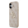 Guess PU Leather 4G Metal Logo Gold Frame Case for iPhone 17 / Pink