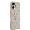 Guess PU Leather 4G Metal Logo Gold Frame Case for iPhone 17 / Pink