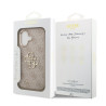 Guess PU Leather 4G Metal Logo Gold Frame Case for iPhone 17 / Pink