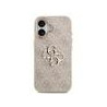 Guess PU Leather 4G Metal Logo Gold Frame Case for iPhone 17 / Pink