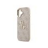 Guess PU Leather 4G Metal Logo Gold Frame Case for iPhone 17 / Pink