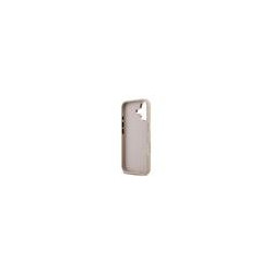 Guess PU Leather 4G Metal Logo Gold Frame Case for iPhone 17 / Pink