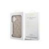 Guess PU Leather 4G Metal Logo Gold Frame Case for iPhone 17 / Pink