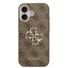 Guess PU Leather 4G Metal Logo Gold Frame Case for iPhone 17 / Brown