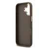 Guess PU Leather 4G Metal Logo Gold Frame Case for iPhone 17 / Brown