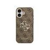 Guess PU Leather 4G Metal Logo Gold Frame Case for iPhone 17 / Brown