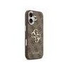 Guess PU Leather 4G Metal Logo Gold Frame Case for iPhone 17 / Brown