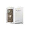 Guess PU Leather 4G Metal Logo Gold Frame Case for iPhone 17 / Brown