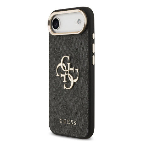Guess PU Leather 4G Metal Logo Gold Frame Case for iPhone Air / Black