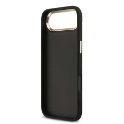 Guess PU Leather 4G Metal Logo Gold Frame Case for iPhone Air / Black