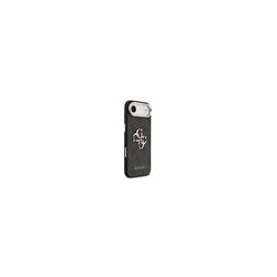 Guess PU Leather 4G Metal Logo Gold Frame Case for iPhone Air / Black