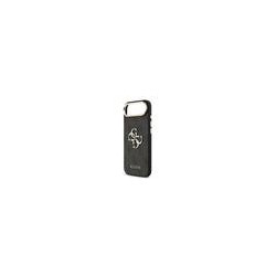 Guess PU Leather 4G Metal Logo Gold Frame Case for iPhone Air / Black