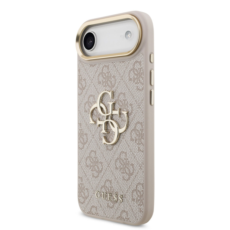 Guess PU Leather 4G Metal Logo Gold Frame Case for iPhone Air / Pink