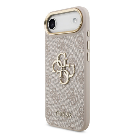 Guess PU Leather 4G Metal Logo Gold Frame Case for iPhone Air / Pink