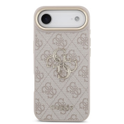 Guess PU Leather 4G Metal Logo Gold Frame Case for iPhone Air / Pink