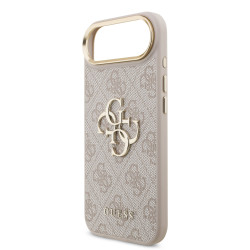 Guess PU Leather 4G Metal Logo Gold Frame Case for iPhone Air / Pink