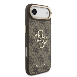 Guess PU Leather 4G Metal Logo Gold Frame Case for iPhone Air / Brown