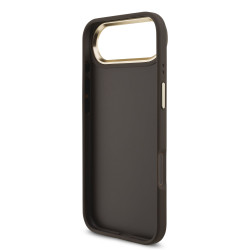 Guess PU Leather 4G Metal Logo Gold Frame Case for iPhone Air / Brown