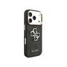 Guess PU Leather 4G Metal Logo Gold Frame Case for iPhone 17 Pro / Black