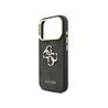 Guess PU Leather 4G Metal Logo Gold Frame Case for iPhone 17 Pro / Black