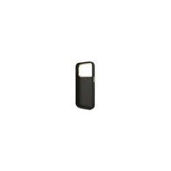 Guess PU Leather 4G Metal Logo Gold Frame Case for iPhone 17 Pro / Black