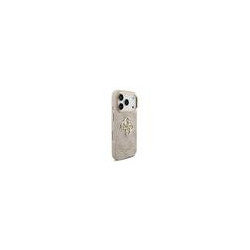 Guess PU Leather 4G Metal Logo Gold Frame Case for iPhone 17 Pro / Pink