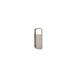 Guess PU Leather 4G Metal Logo Gold Frame Case for iPhone 17 Pro / Pink